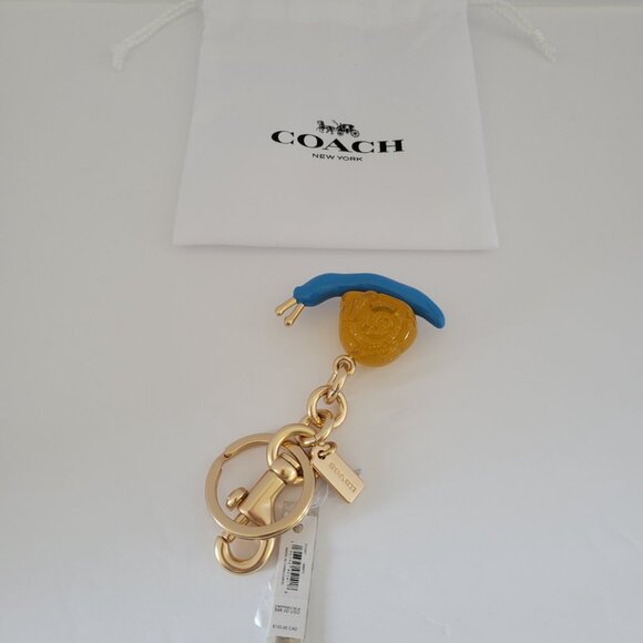 Coach CU307 Coach X Observed By Us Snail Bag Charm Key Ring Fob Gold Multi - Picture 4 of 5